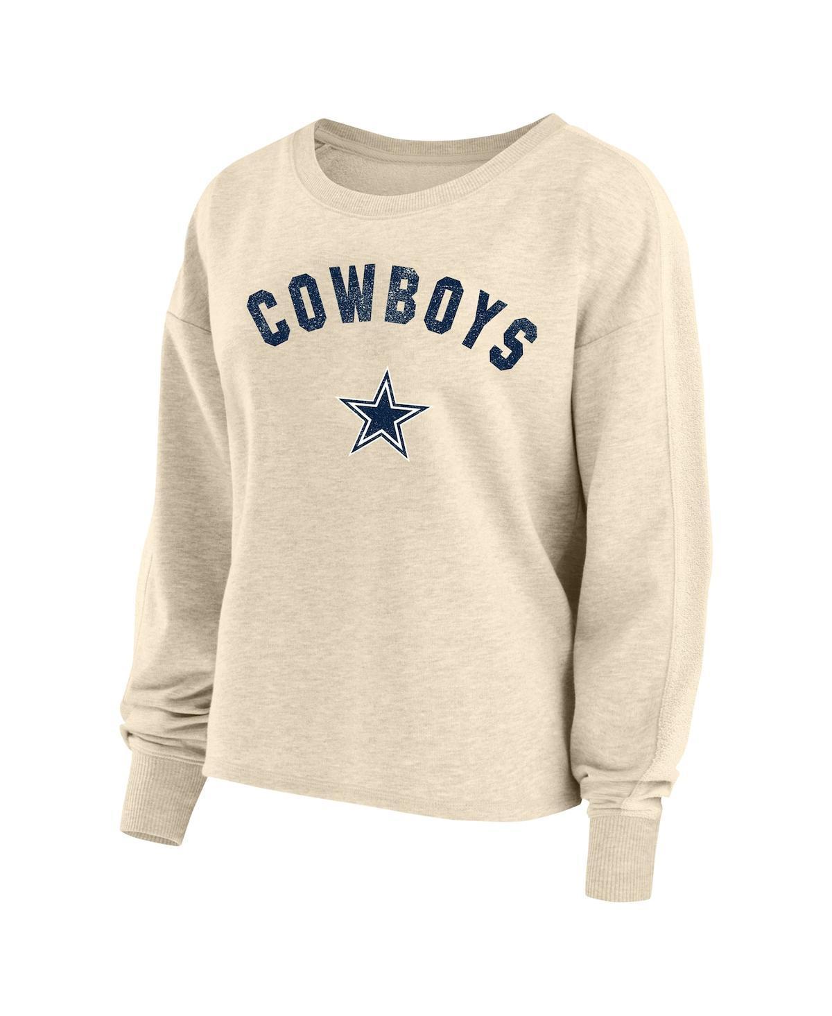 Fanatics Womens Micah Parsons Oatmeal Dallas Cowboys Plus Size Name Number Crew Pullover Sweatshirt Product Image