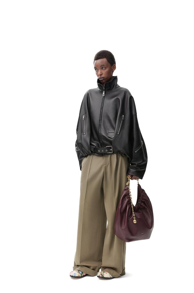 Pleated trousers in cotton and silk Product Image