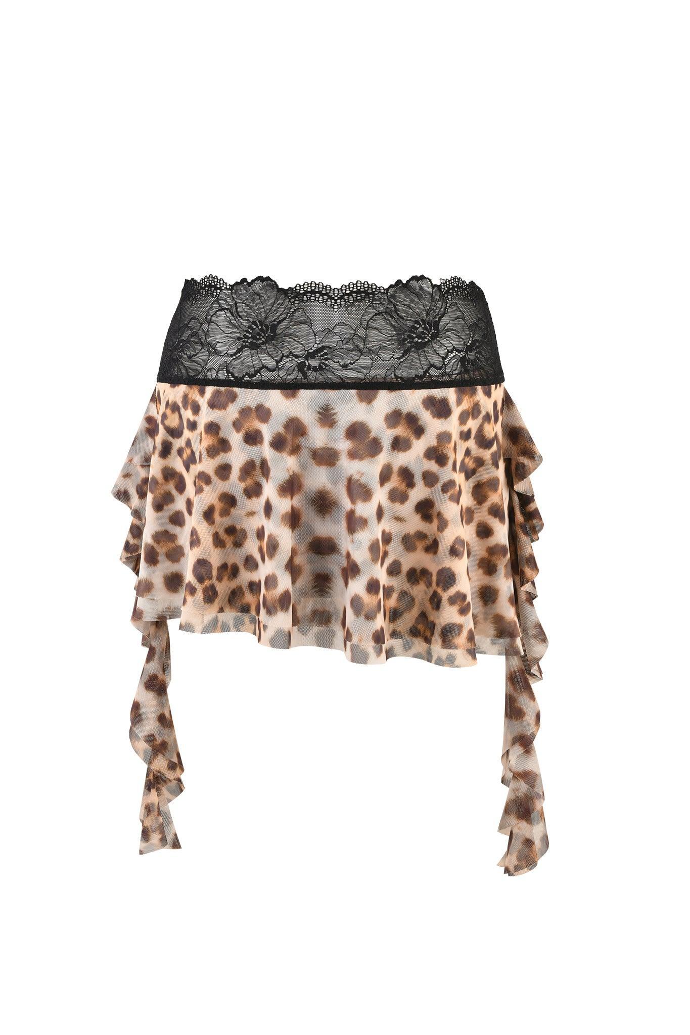 SILO SKIRT - NEUTRAL : LEOPARD Product Image