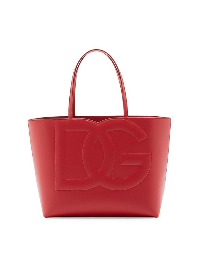 Womens DG Logo Leather Tote Product Image