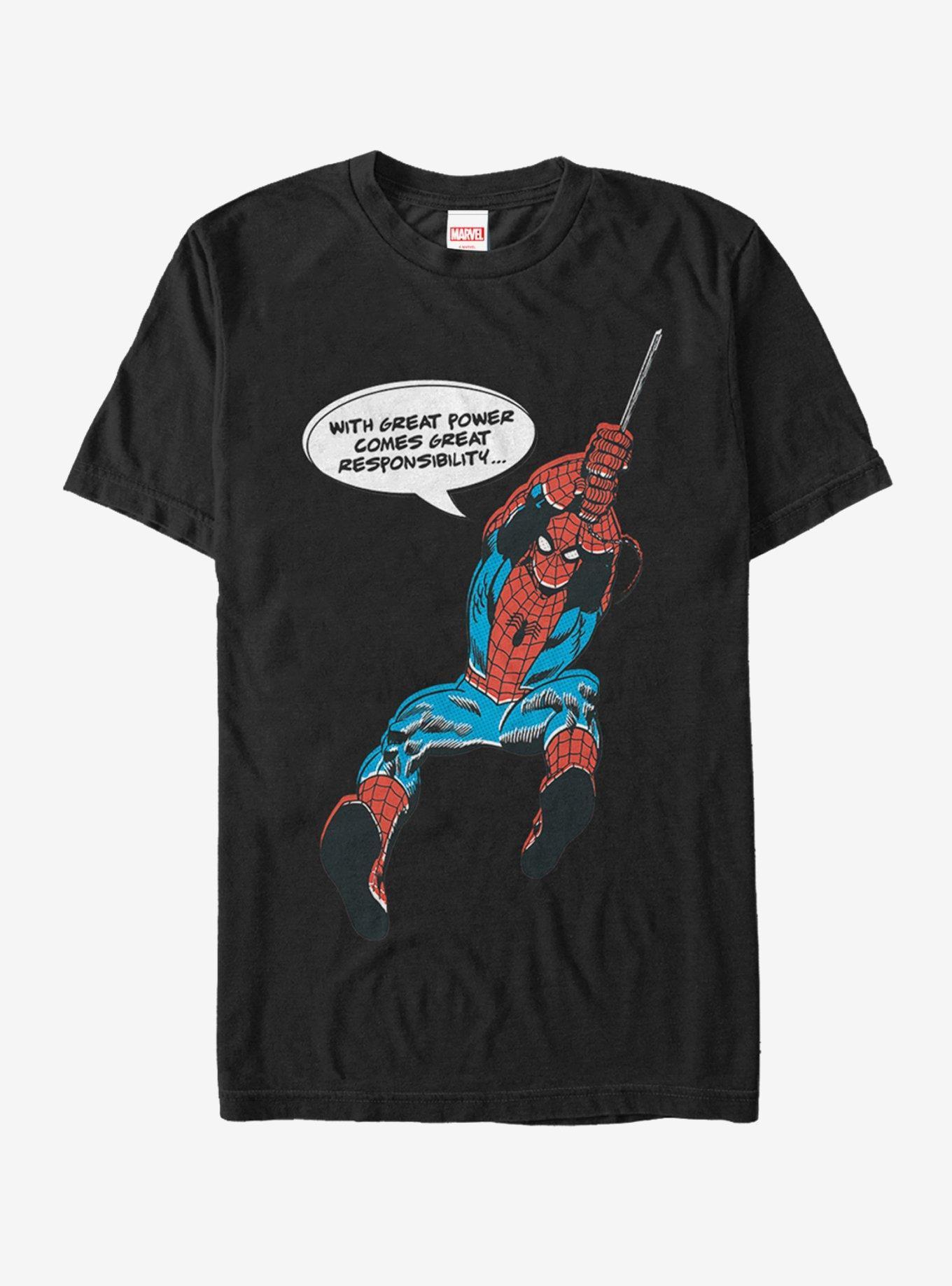 Marvel Spider-Man Great Power Quote T-Shirt Product Image