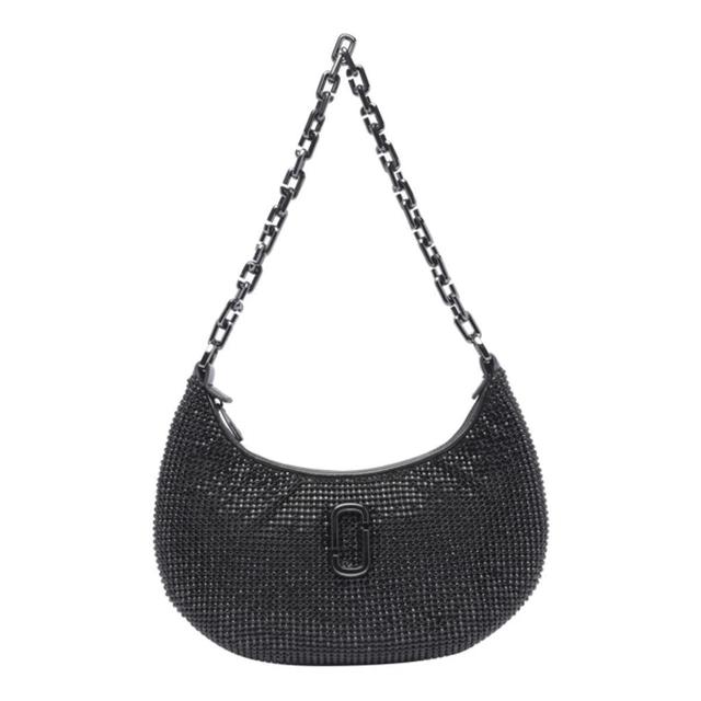 MARC JACOBS The Small Curve Rhinestone J Shoulder Bag In Black Product Image