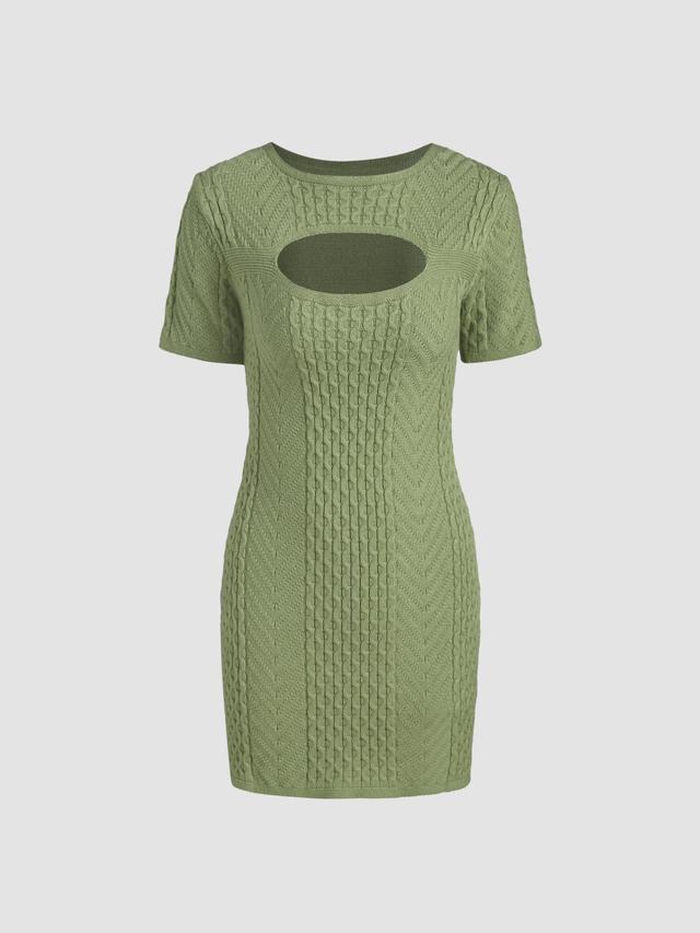 Knit Solid Cut Out Dress Product Image