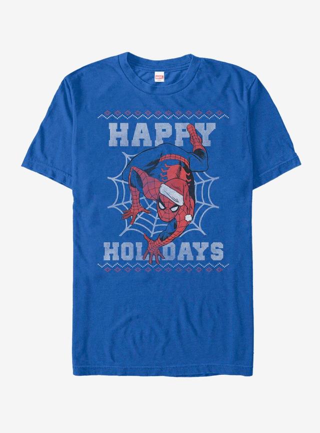 Marvel Spider-Man Happy Holidays Santa Hat T-Shirt Product Image