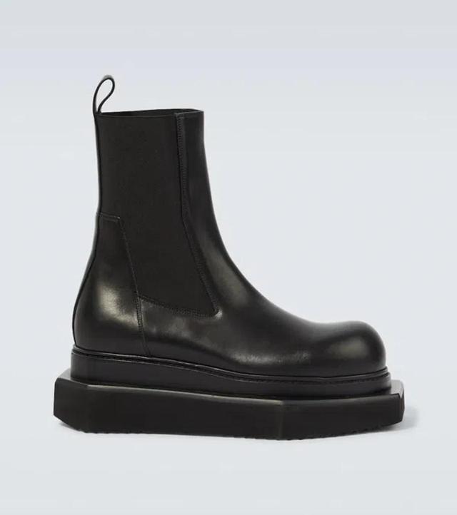 Leather Platform Boots In Black Product Image