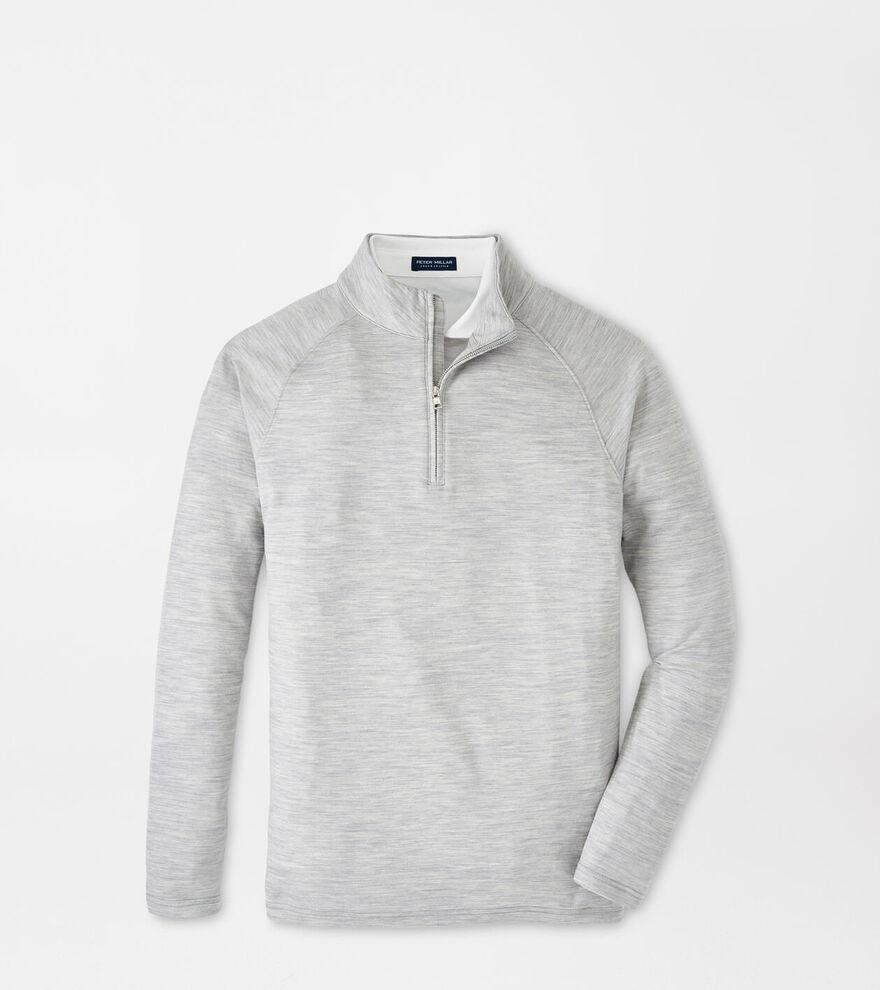 Peter Millar Mens Excursionist Flex Heathered Performance Pullover | Color: Light Grey | Size: XL Product Image