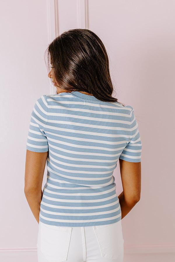 Vacay Mode Stripe Top in Sky Blue Product Image