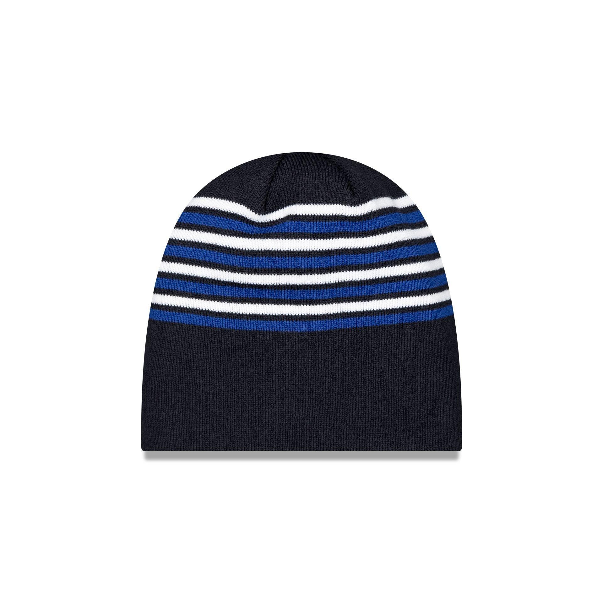 Chelsea FC Lion Crest Stripe Blue Knit Beanie Hat Male Product Image