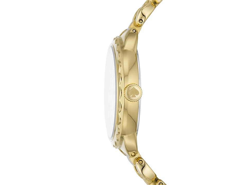 kate spade new york Womens Morningside Three-Hand Gold Stainless Steel Bracelet Watch Product Image