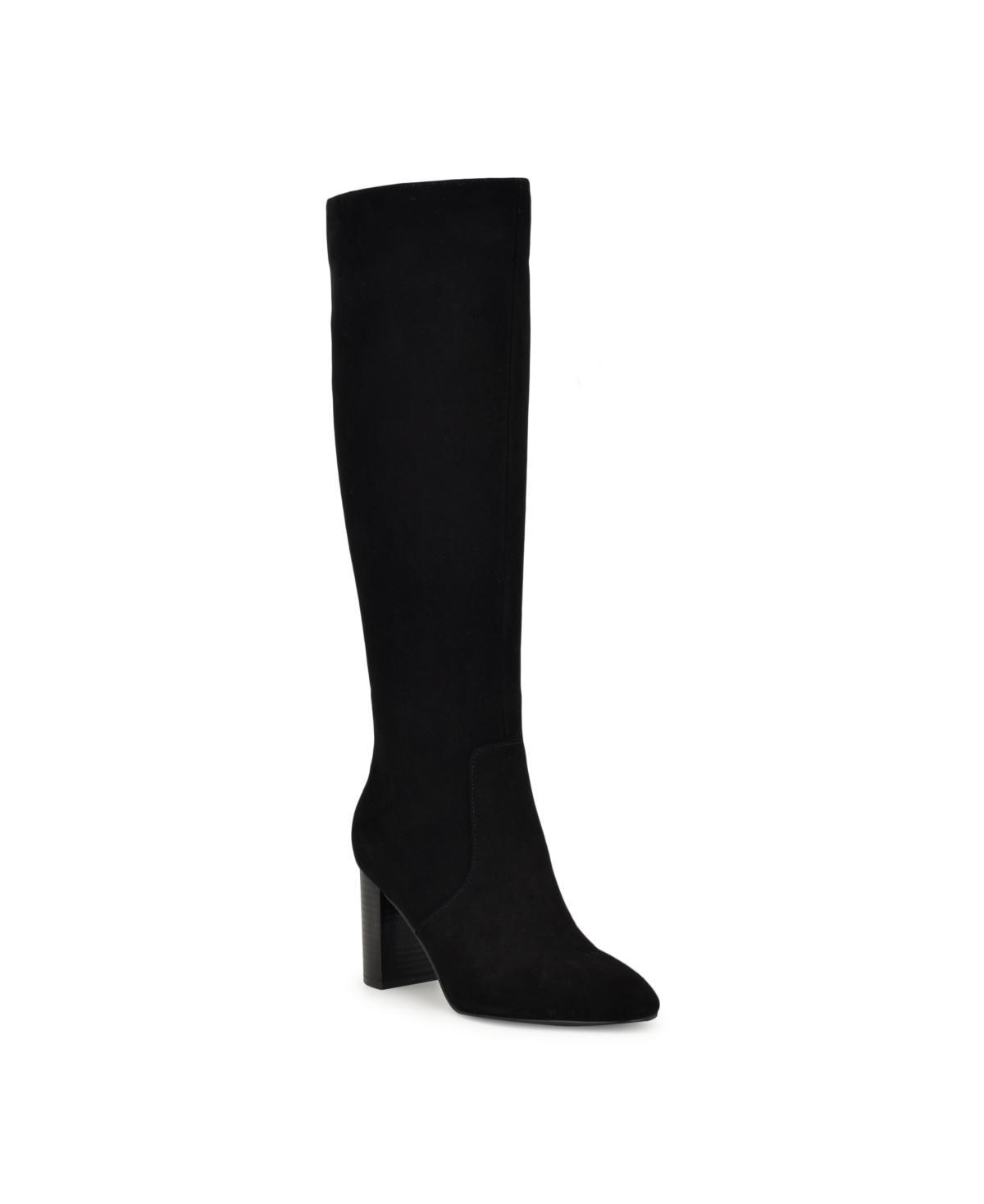 Nine West Womens Otton Stacked Block Heel Dress Wide Calf Boots Womens Shoes Product Image