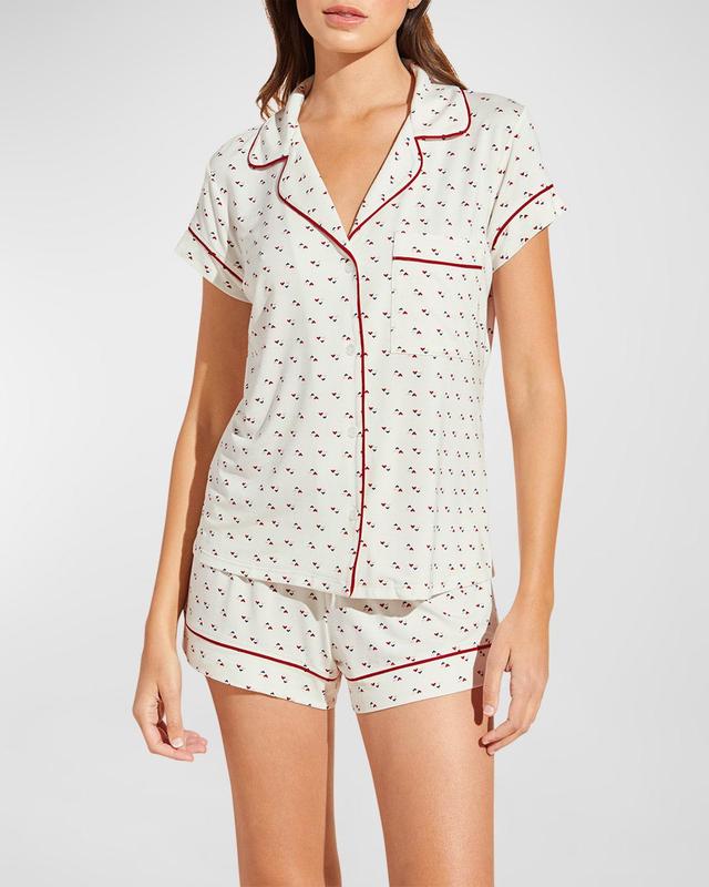 Eberjey Gisele Printed - The Shortie Short PJ Set (Apres Ski Haute /Ivory) Women's Pajama Sets Product Image