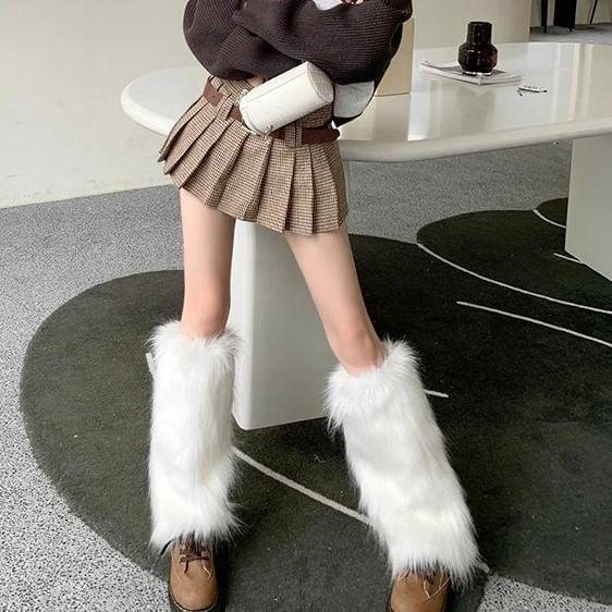 Plain Fluffy Leg Warmers Product Image