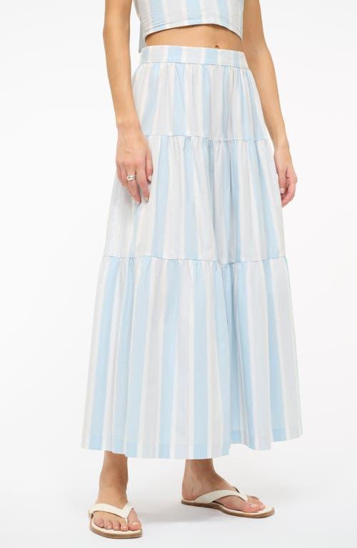 STAUD Sea Stripe Tiered Maxi Skirt Product Image