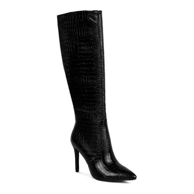 London Rag Indulgent Womens High Heeled Croc Boots Product Image