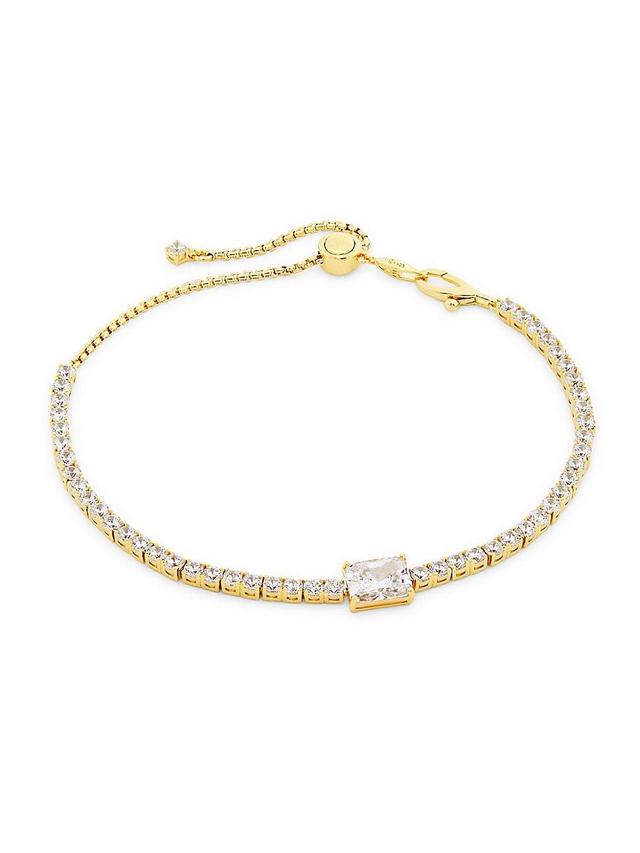 Womens Tennis 18K-Gold-Plated & Cubic Zirconia Bracelet Product Image