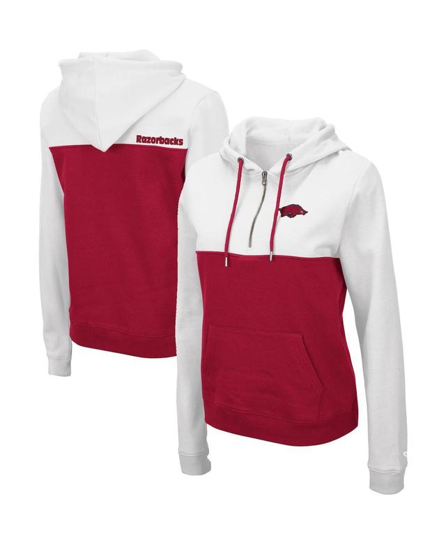 Womens Colosseum /Cardinal Arkansas Razorbacks Aidan Lightweight Half-Zip Hoodie Product Image