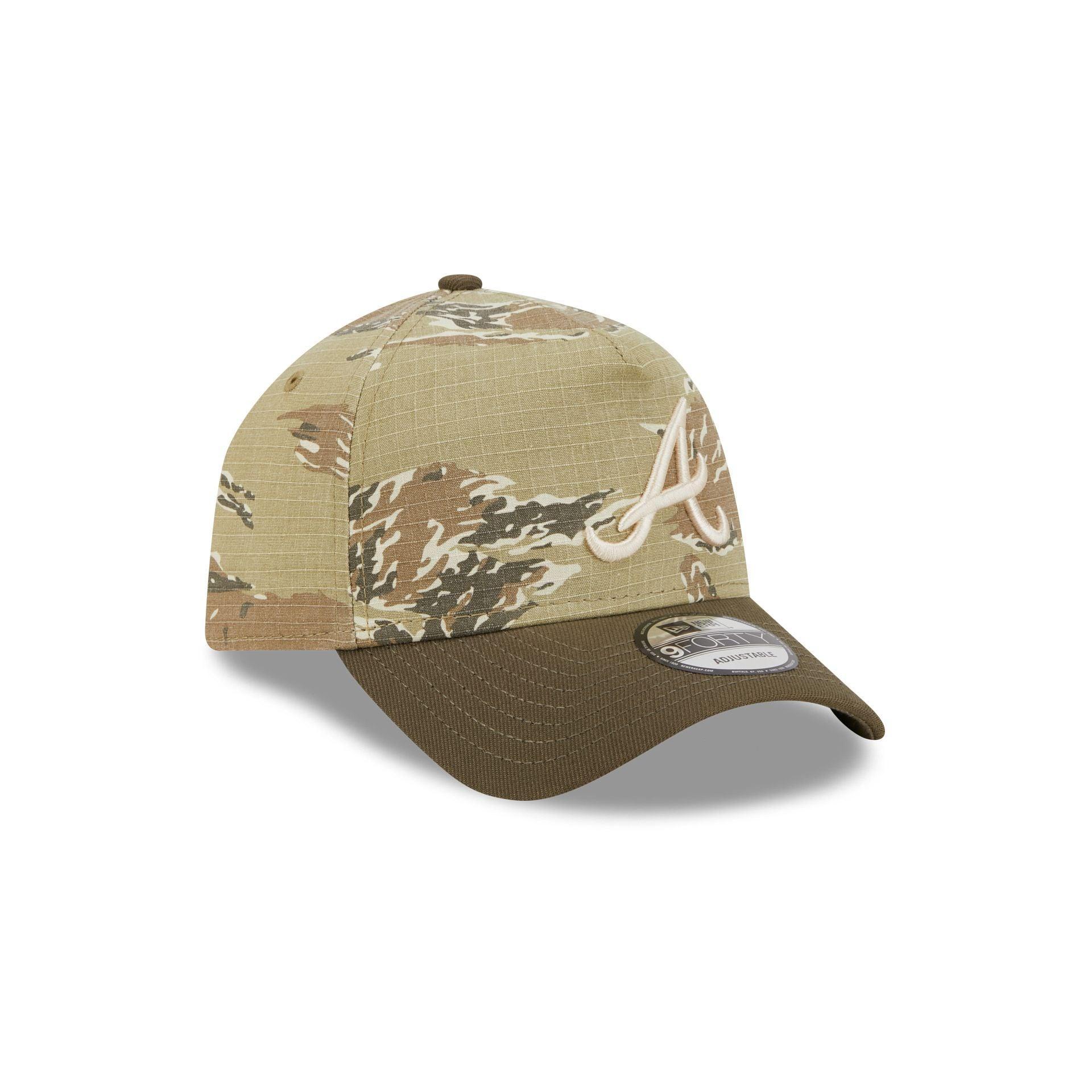 Atlanta Braves Tiger Camo 9FORTY A-Frame Snapback Hat Male Product Image