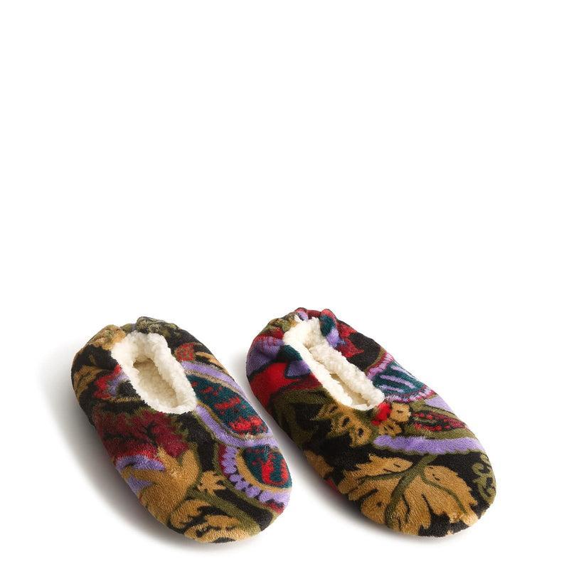 Vera Bradley Fleece Slipper Socks Women in Midnight Garden Paisley Black Medium Product Image