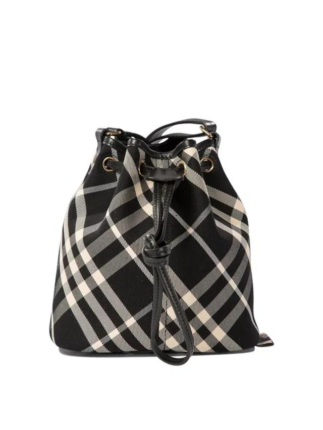 BURBERRY Check Mini Bucket Crossbody Bag In Black Product Image