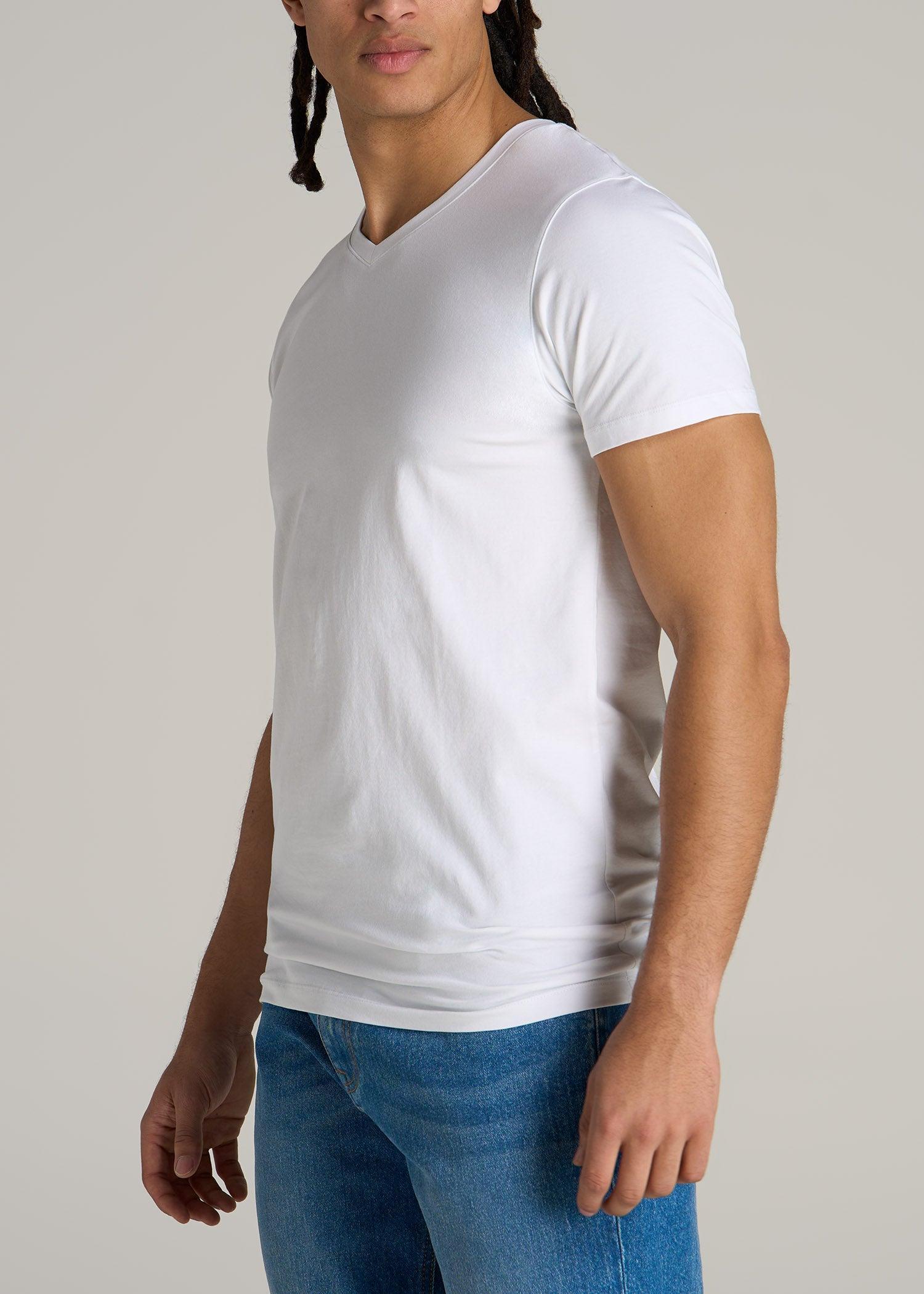 The Essential MODERN-FIT V-Neck Tee for Tall Men in White Product Image