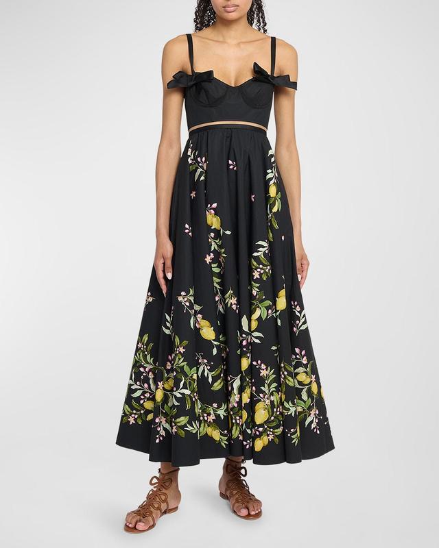 Womens Floral Cotton Sleeveless Maxi-Dress Product Image