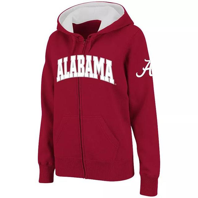 Womens Stadium Athletic Crimson Alabama Crimson Tide Arched Name Full-Zip Hoodie Product Image