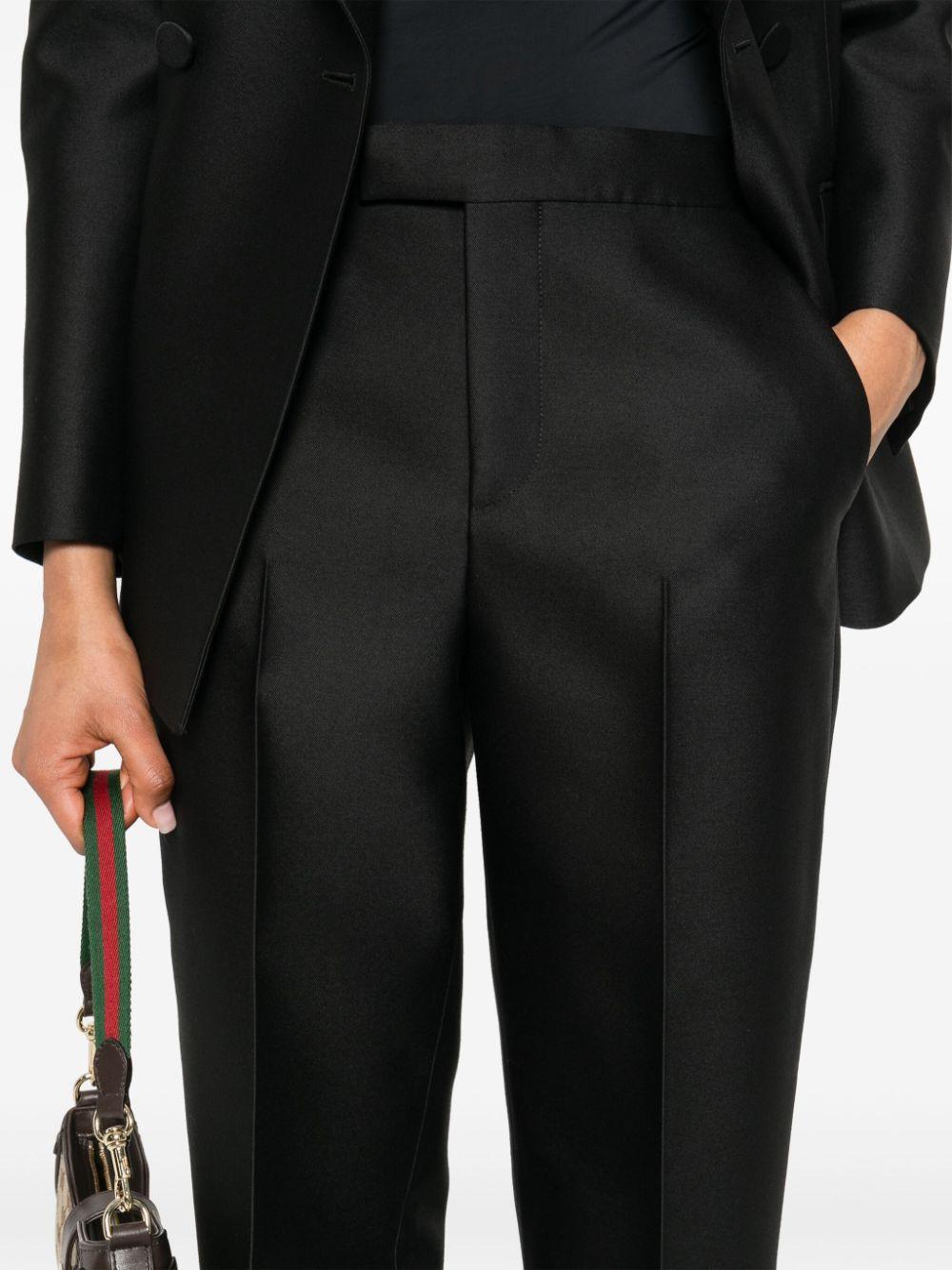 Pressed-crease Tapered Trousers In Black Product Image