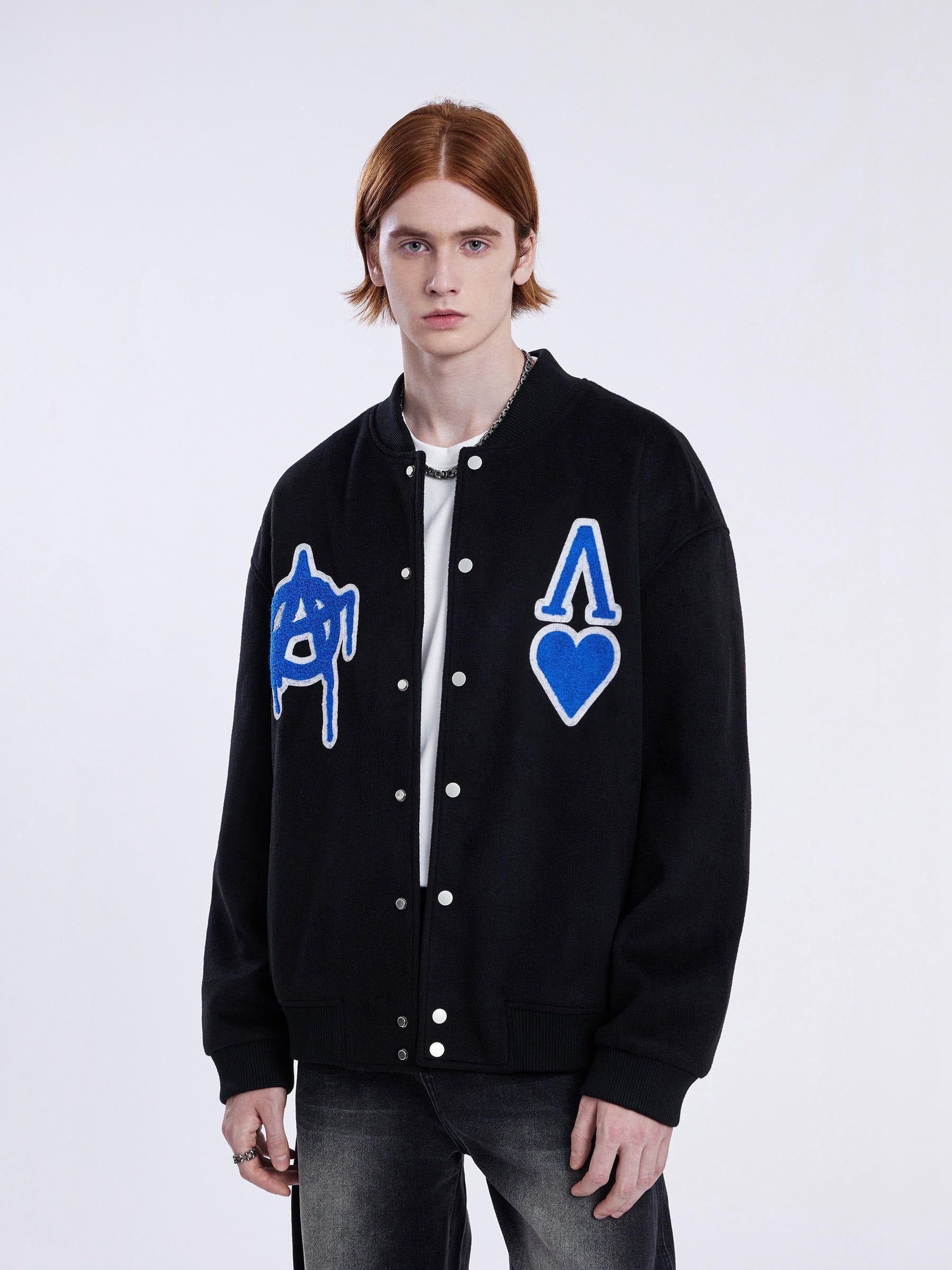 Aelfric Eden Patchwork Embroidery Varsity Jacket Product Image