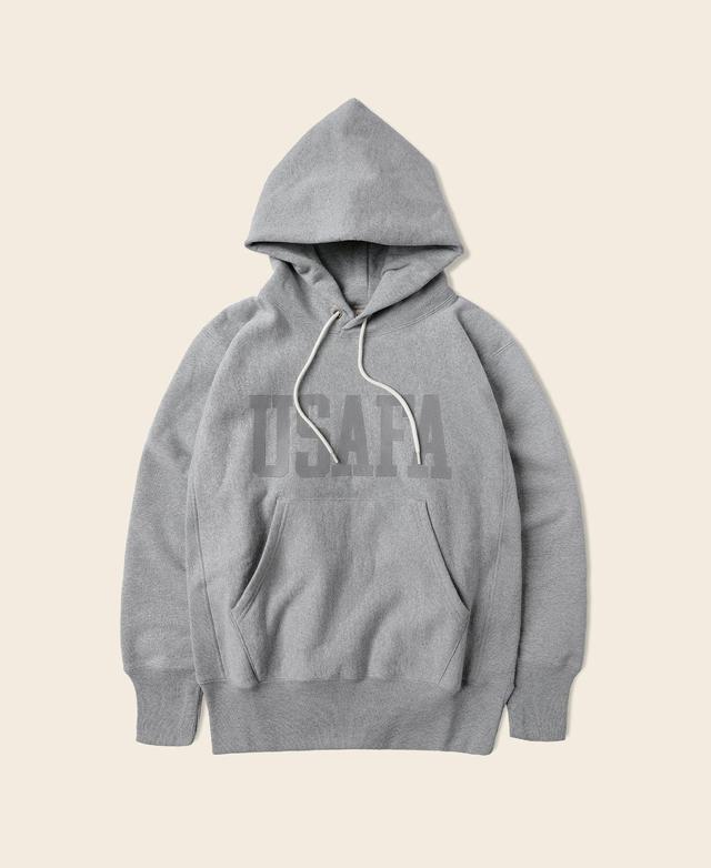 1970s USAFA 18 oz Reverse Weave Hoodie - Gray Product Image