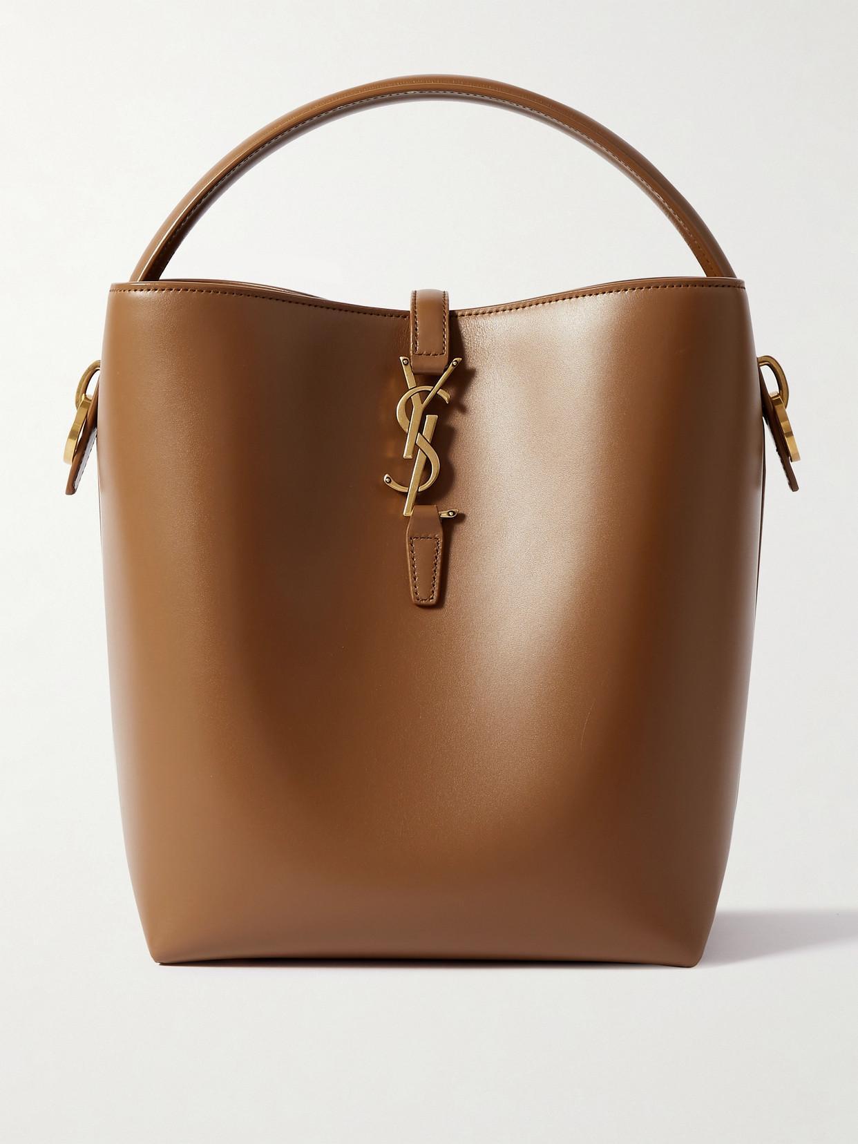 SAINT LAURENT Le 37 Leather Bucket Bag In Brown Product Image