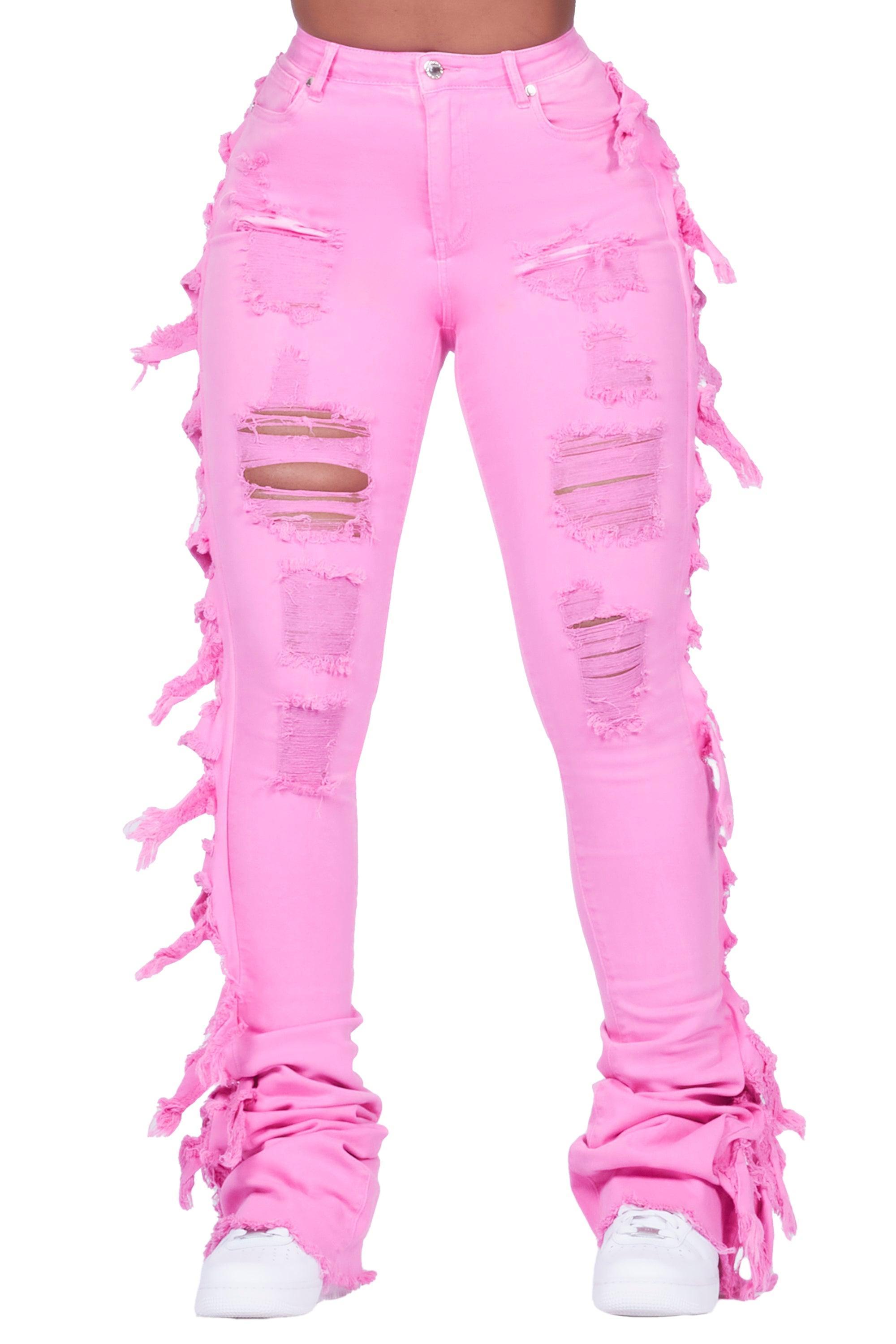 Cataleya Pink Super Stacked Jean Female Product Image