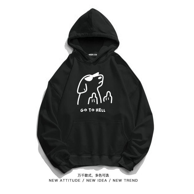 Cartoon Print Hoodie Product Image