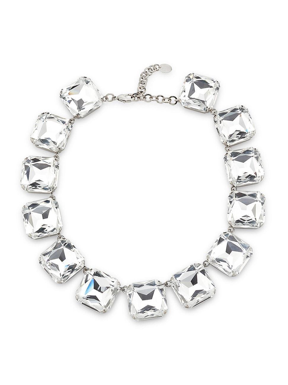 Womens Still Life Silvertone & Crystal Necklace Product Image