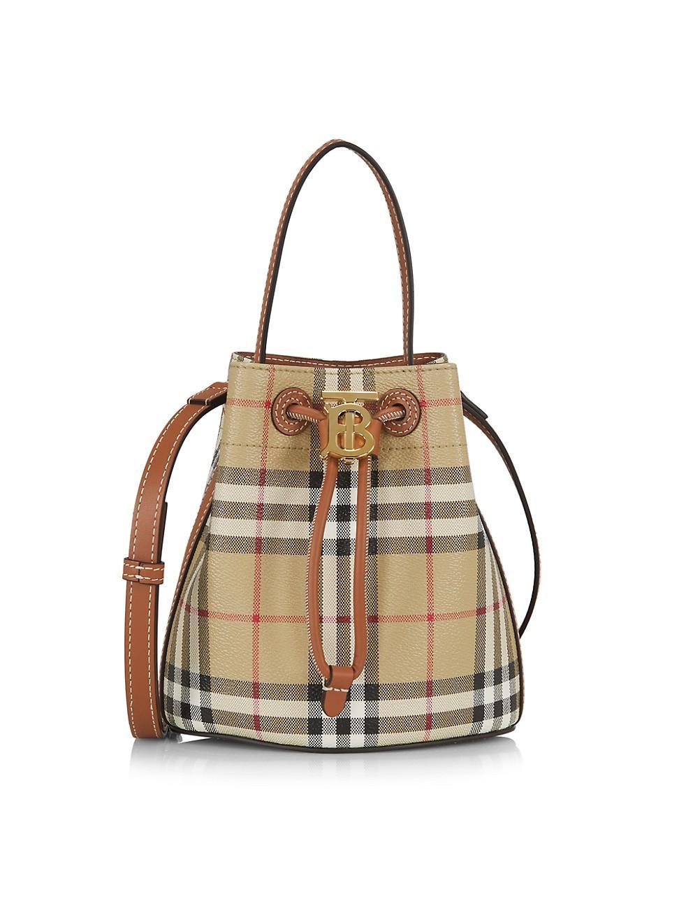 burberry Mini TB Coated Canvas Bucket Bag Product Image