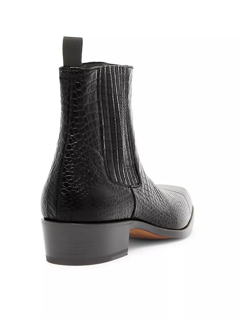 Bailey Croc Leather Ankle Chelsea Boots Product Image