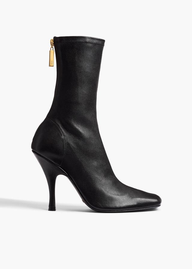 Eva Mid Calf Boot in Black Nappa Leather Product Image