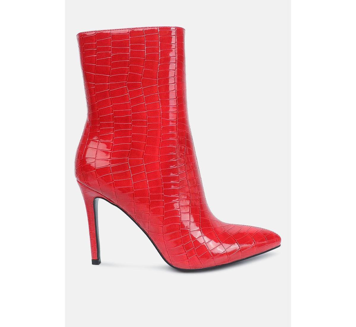 London Rag Momoa Womens Heeled Ankle Boots Red Product Image