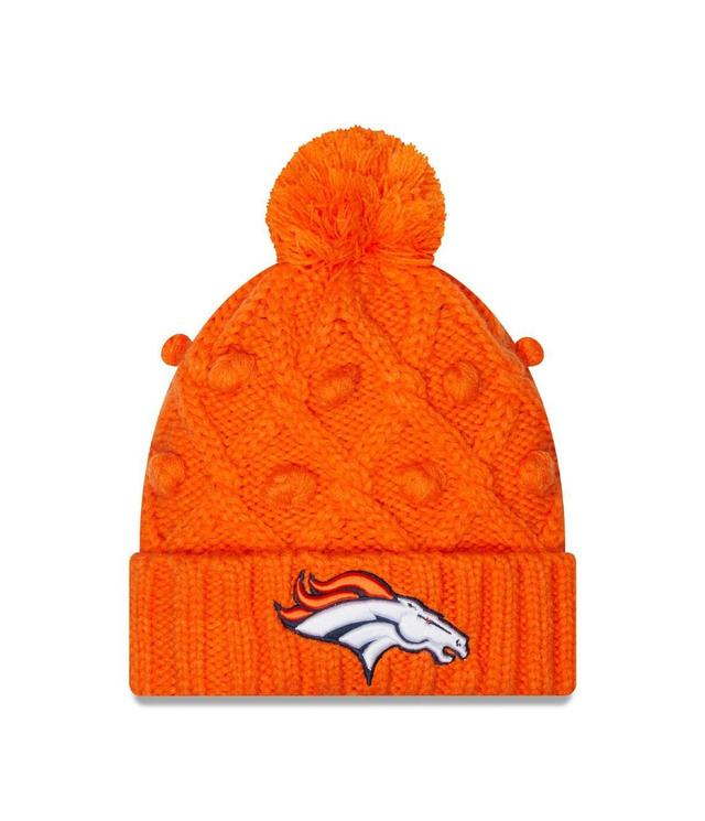 Womens New Era Denver Broncos Toasty Cuffed Knit Hat with Pom Product Image