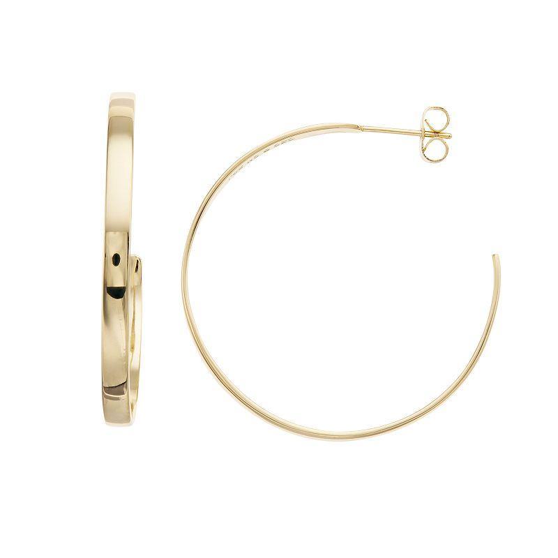 Sterling Silver 14k Gold Plated Open Hoop Earrings, Womens, Gold Tone product image