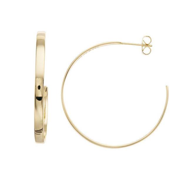 Sterling Silver 14k Gold Plated Open Hoop Earrings, Womens, Gold Tone Product Image