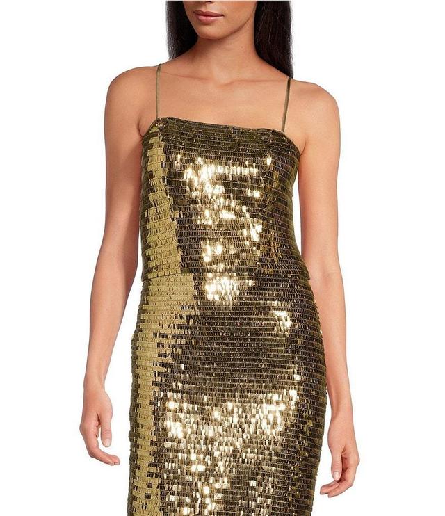 Trina Turk Tiny Bubbles Sequin Open Neck Coordinating Bustier Top Product Image