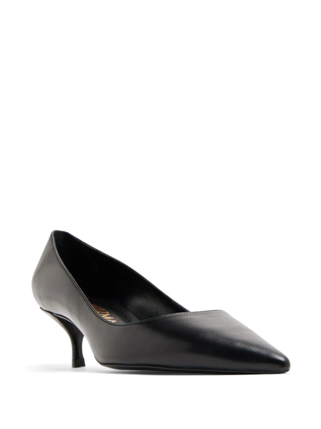 Stuart Leather Kitten-heel Pumps In Black Product Image