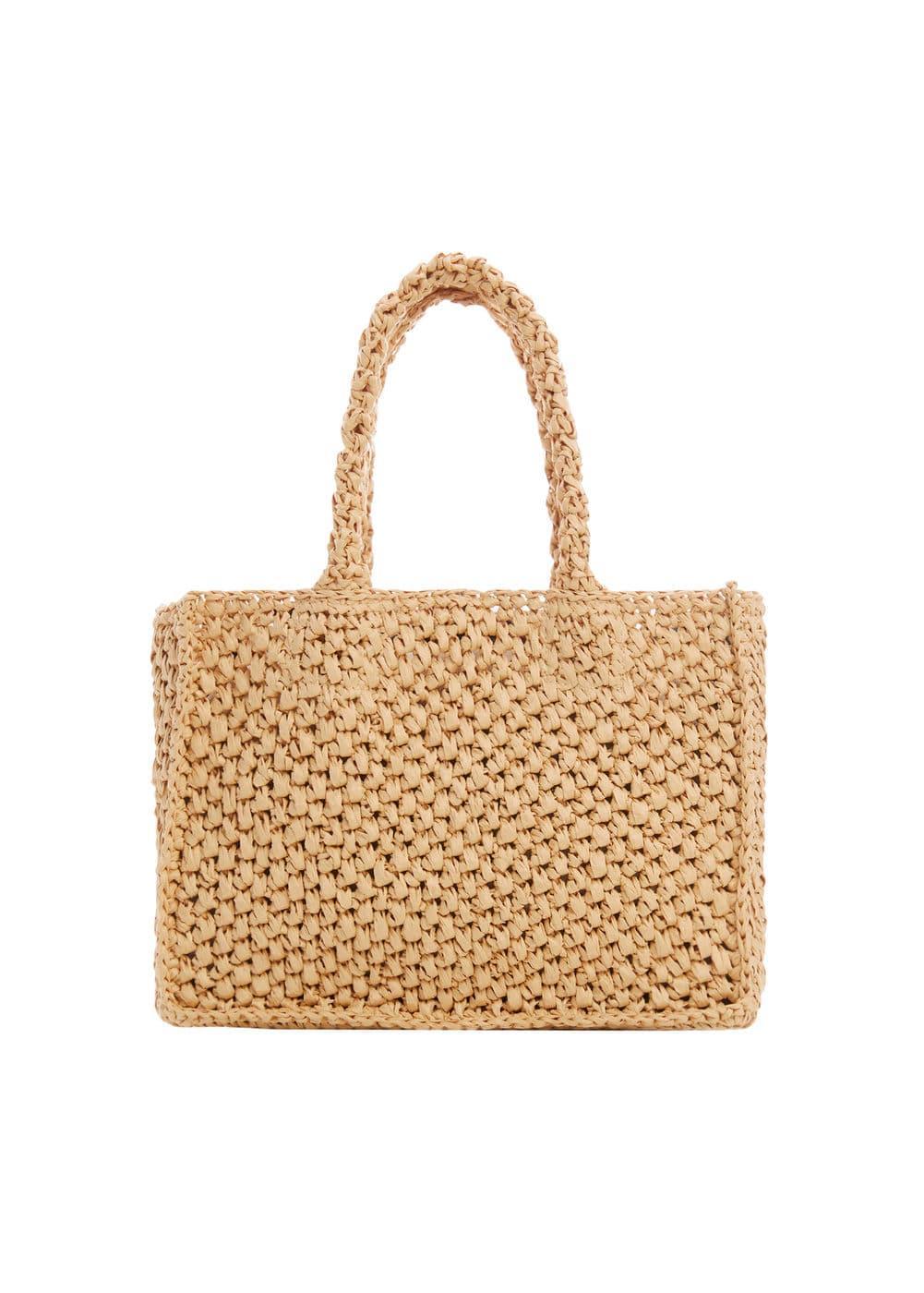 MANGO - Raffia-effect shoulder bag - One size - Women Product Image