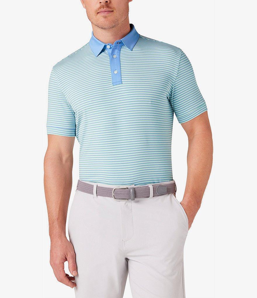 Mizzen+Main Performance Stretch Multi Stripe Short Sleeve Polo Shirt Product Image