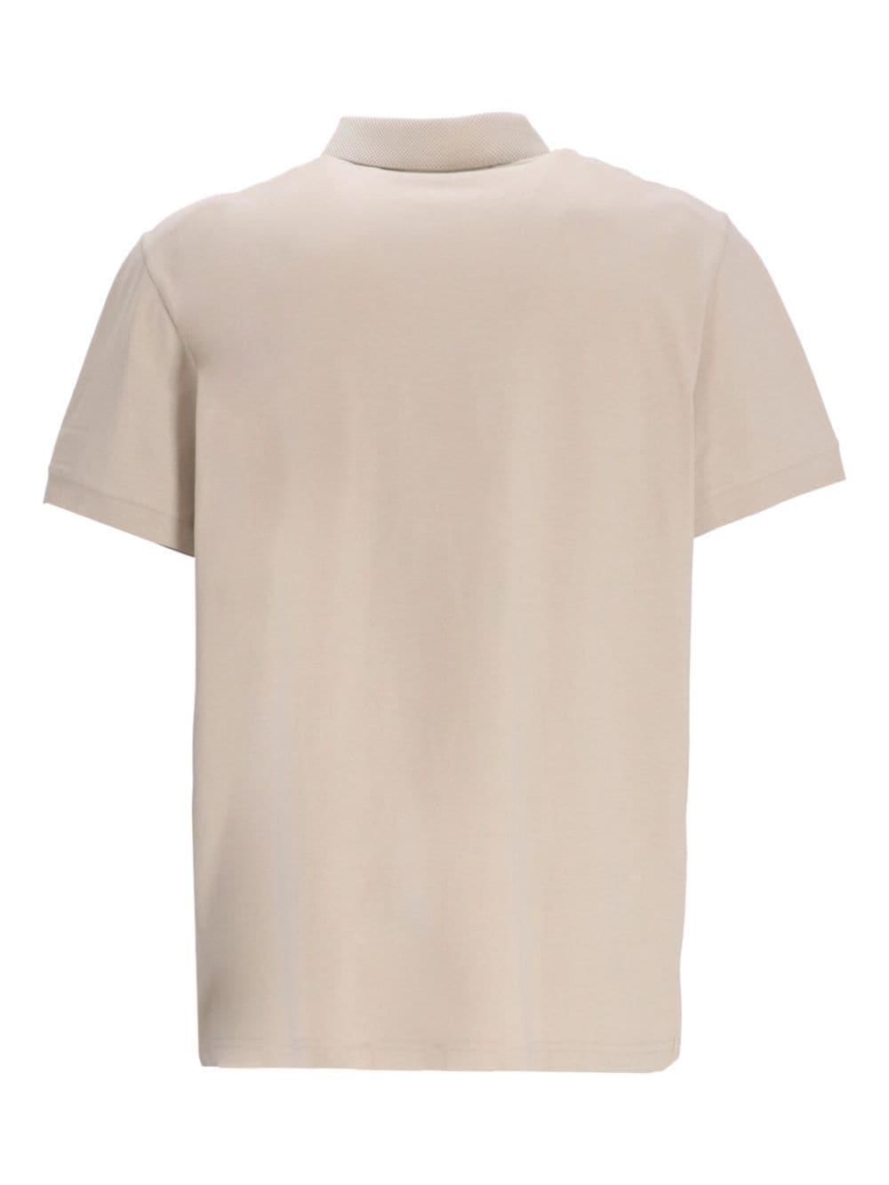 Logo-print Cotton Polo Shirt In Neutrals Product Image