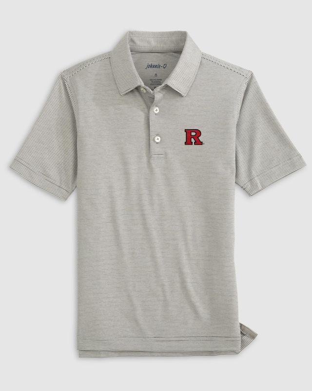 johnnie-O Rutgers Lyndonn Jr. Striped Jersey Performance Polo Product Image