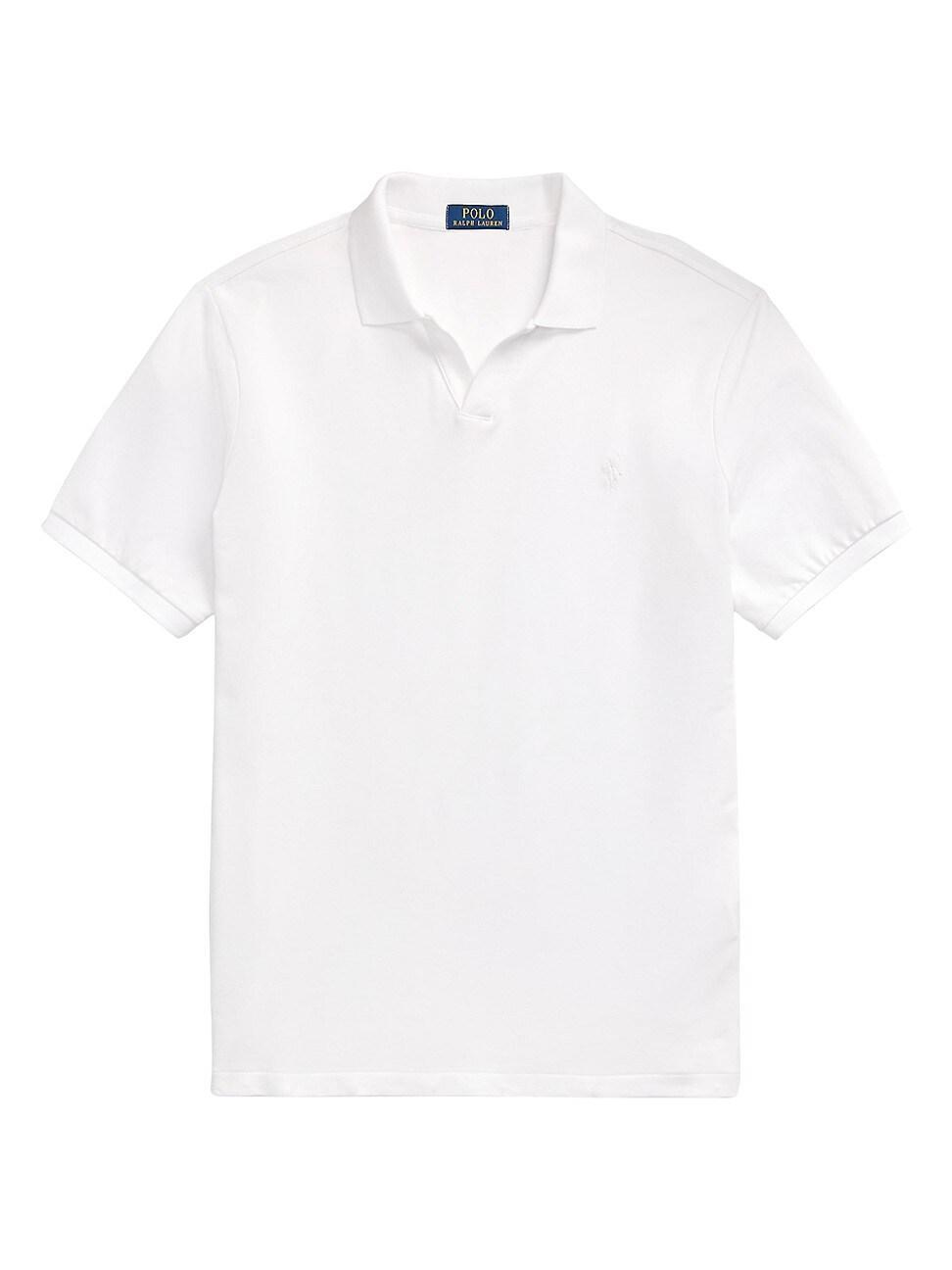 Mens Stretch Mesh Johnny Collar Polo Shirt Product Image