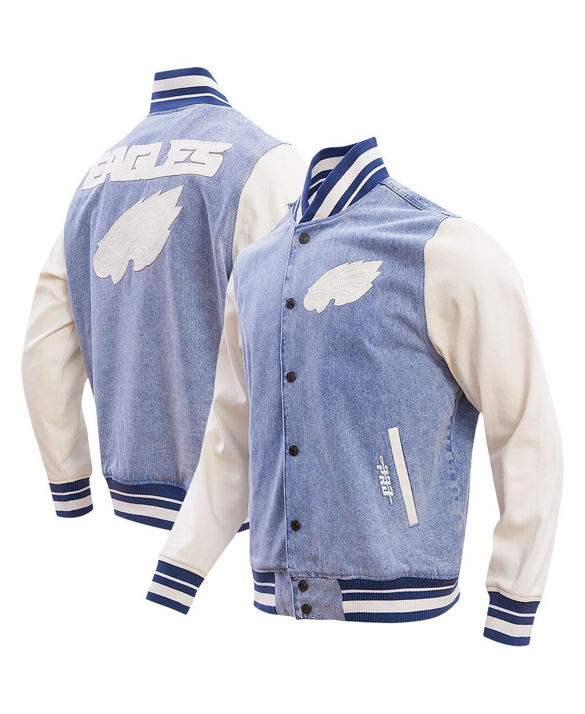 Mens Pro Standard Denim Distressed Philadelphia Eagles Varsity Blues Full-Snap Varsity Jacket Product Image