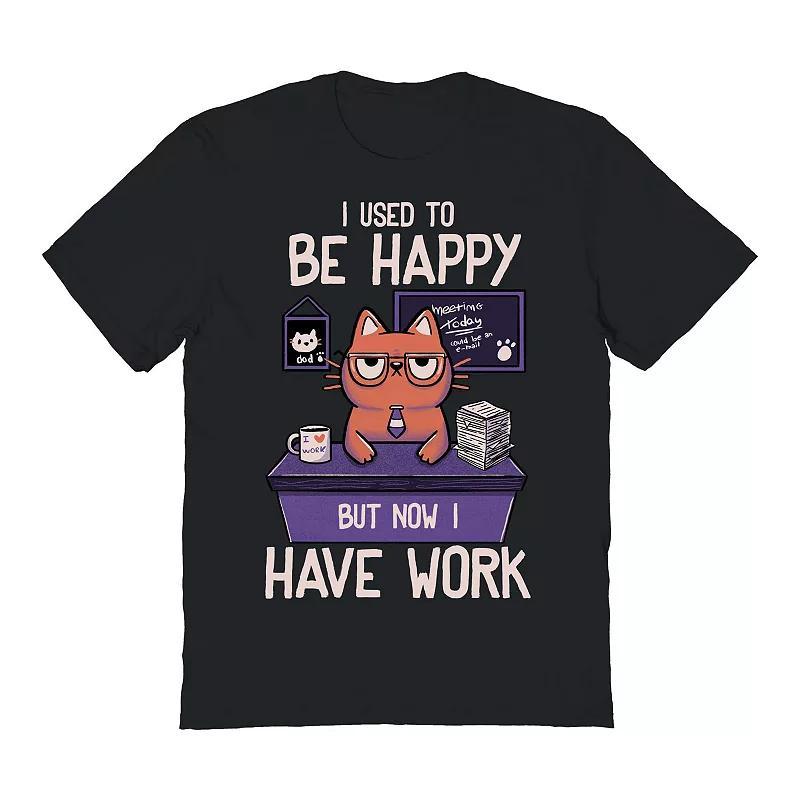 Mens COLAB89 by Threadless I Used To Be Happy But Now I Work Graphic Tee Product Image