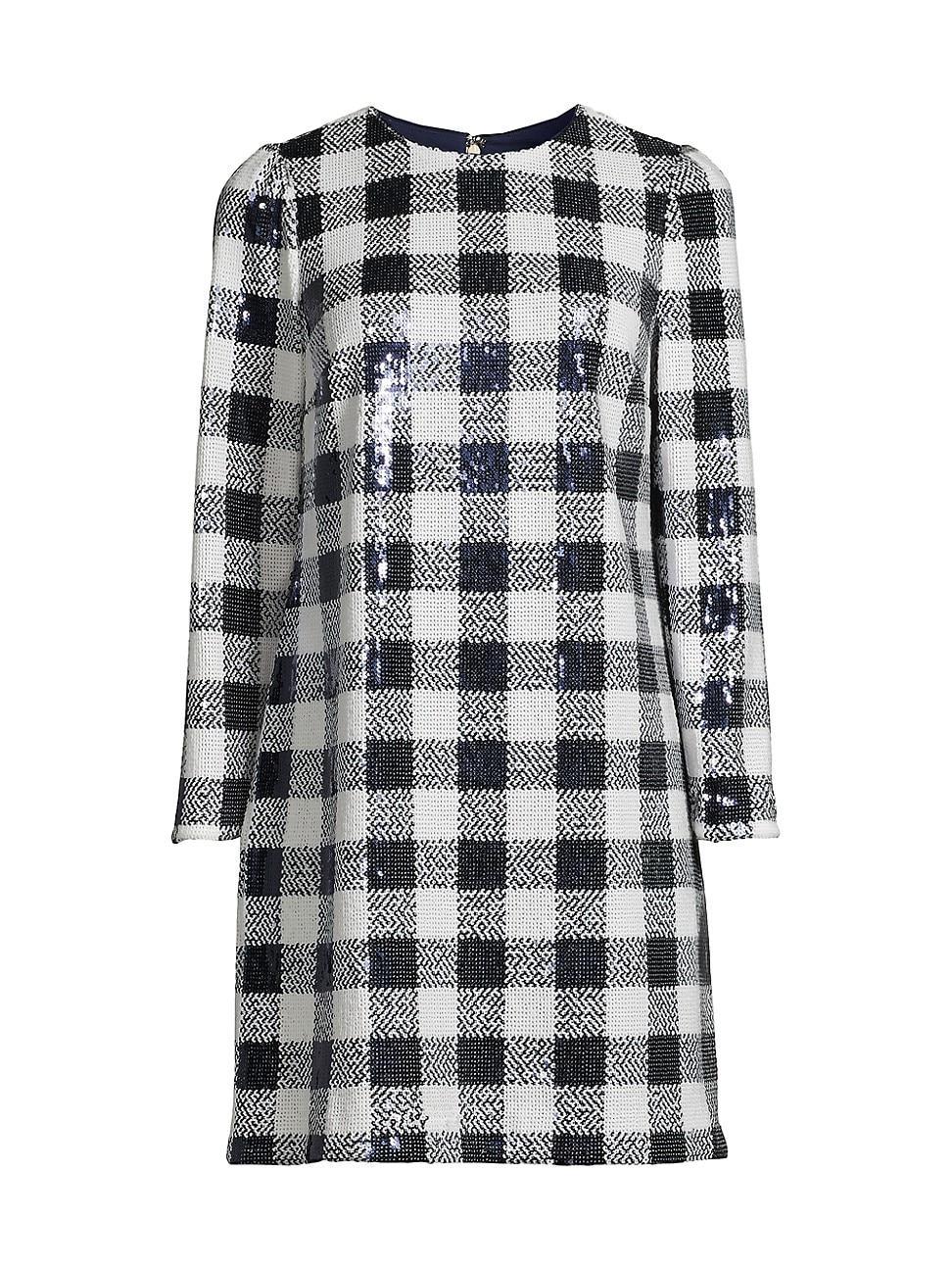 Womens Buffalo Check Sequin Dress Product Image